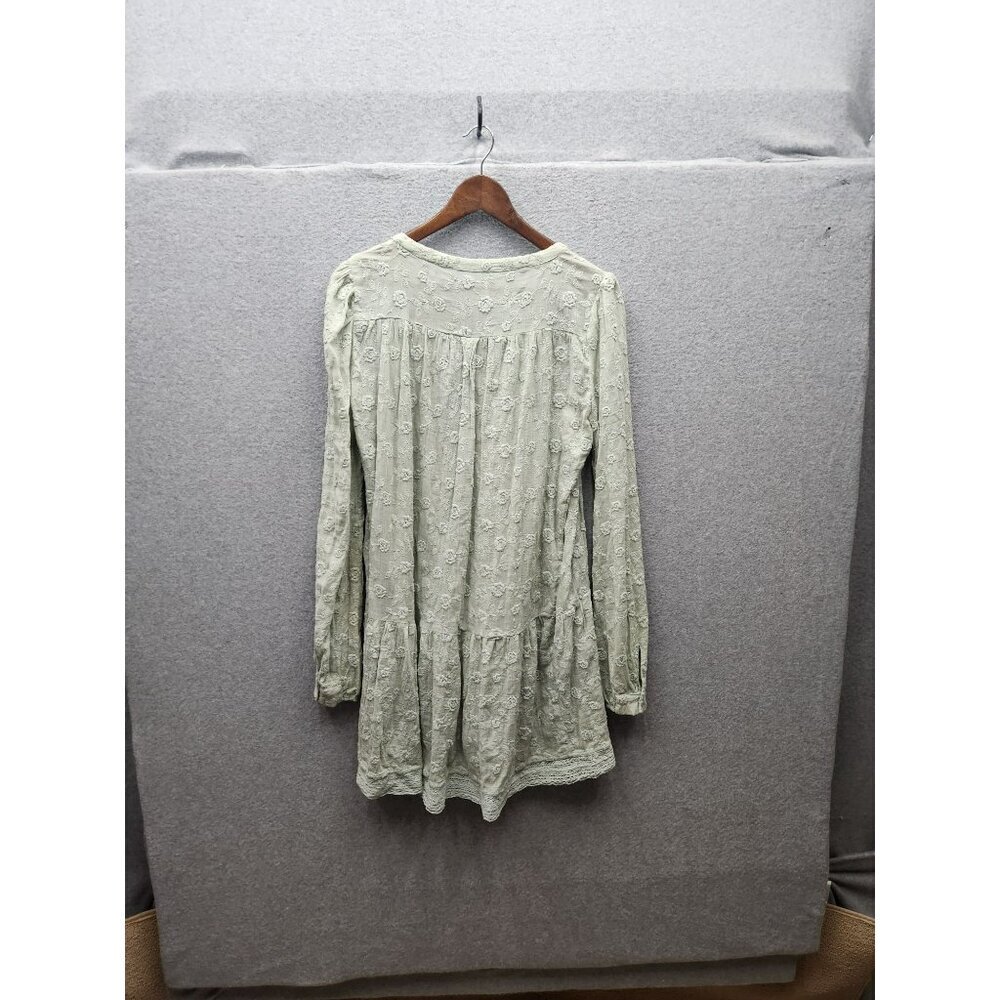 Free People Green Embroidered Long-Sleeve Tunic Dress - Picture 4 of 4